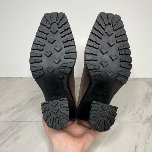 Vince Camuto Aresse Brown Suede Square Toe Heeled Bootie 7M - Picture 13 of 14